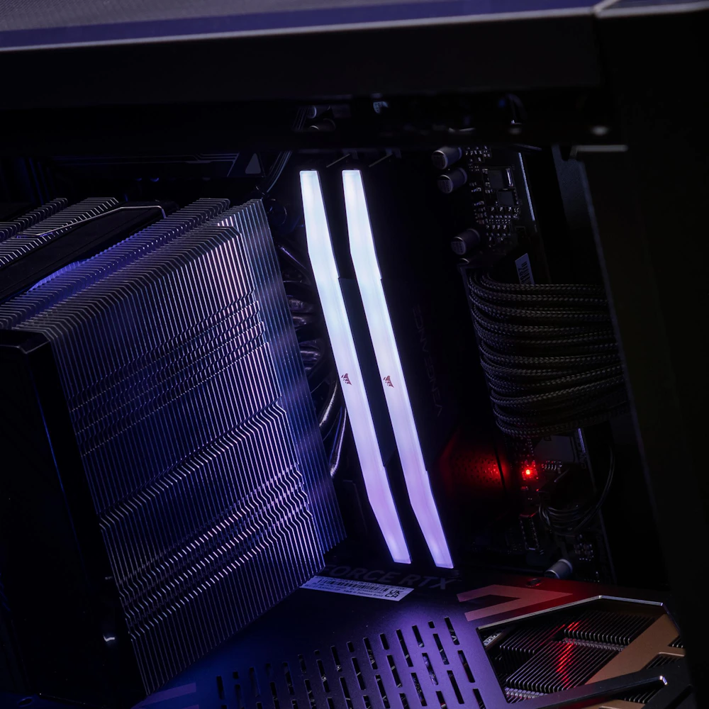 A large main feature product image of EX-DEMO PLE Quantum 5090 Prebuilt Ready To Go Gaming PC