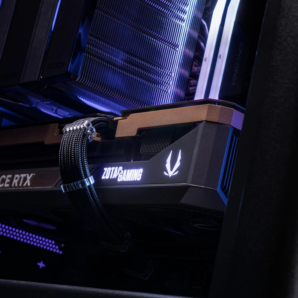 A large main feature product image of EX-DEMO PLE Quantum 5090 Prebuilt Ready To Go Gaming PC