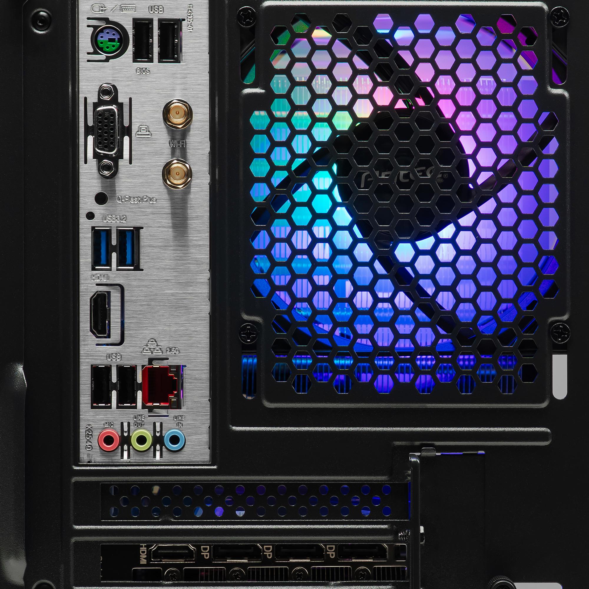 A large main feature product image of PLE Aqua RTX 5050 Prebuilt Ready To Go Gaming PC