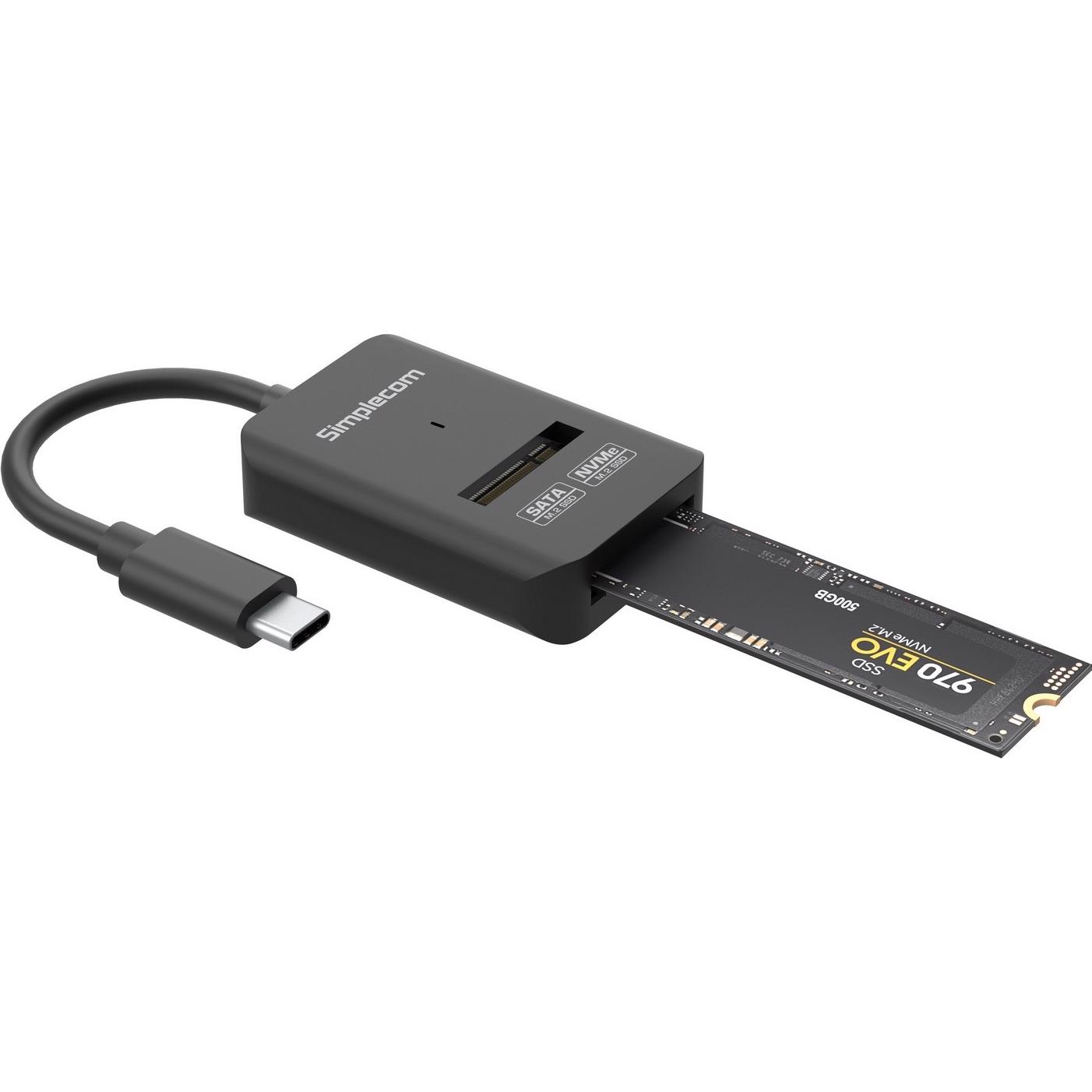A large main feature product image of EX-DEMO Simplecom SA506 NVMe / SATA Dual Protocol M.2 SSD to USB Type-C Adapter Converter USB 3.2 Gen 2 10Gbps