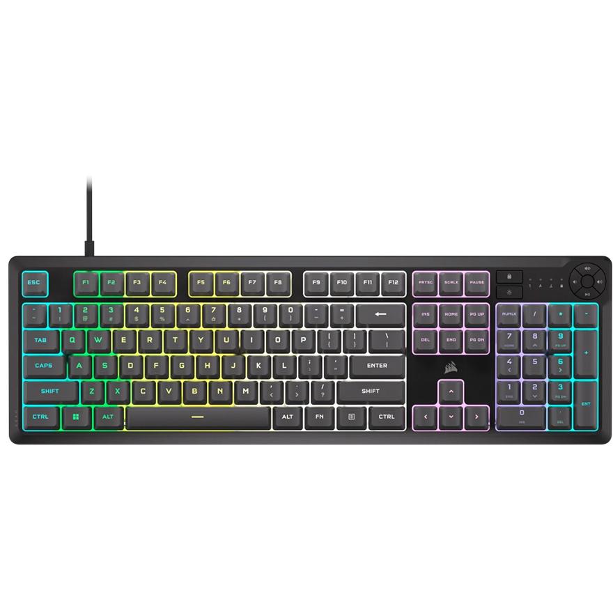 A large main feature product image of EX-DEMO Corsair K55 CORE RGB Gaming Keyboard - Gray