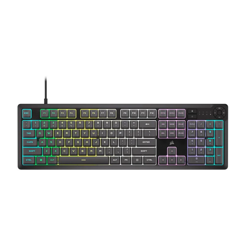 A large main feature product image of EX-DEMO Corsair K55 CORE RGB Gaming Keyboard - Gray