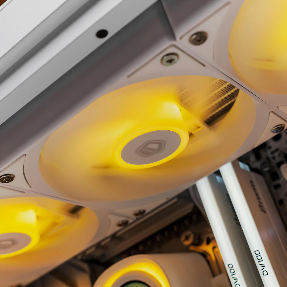 A large main feature product image of PLE Midnight Light RTX 5070 Prebuilt Ready To Go Gaming PC