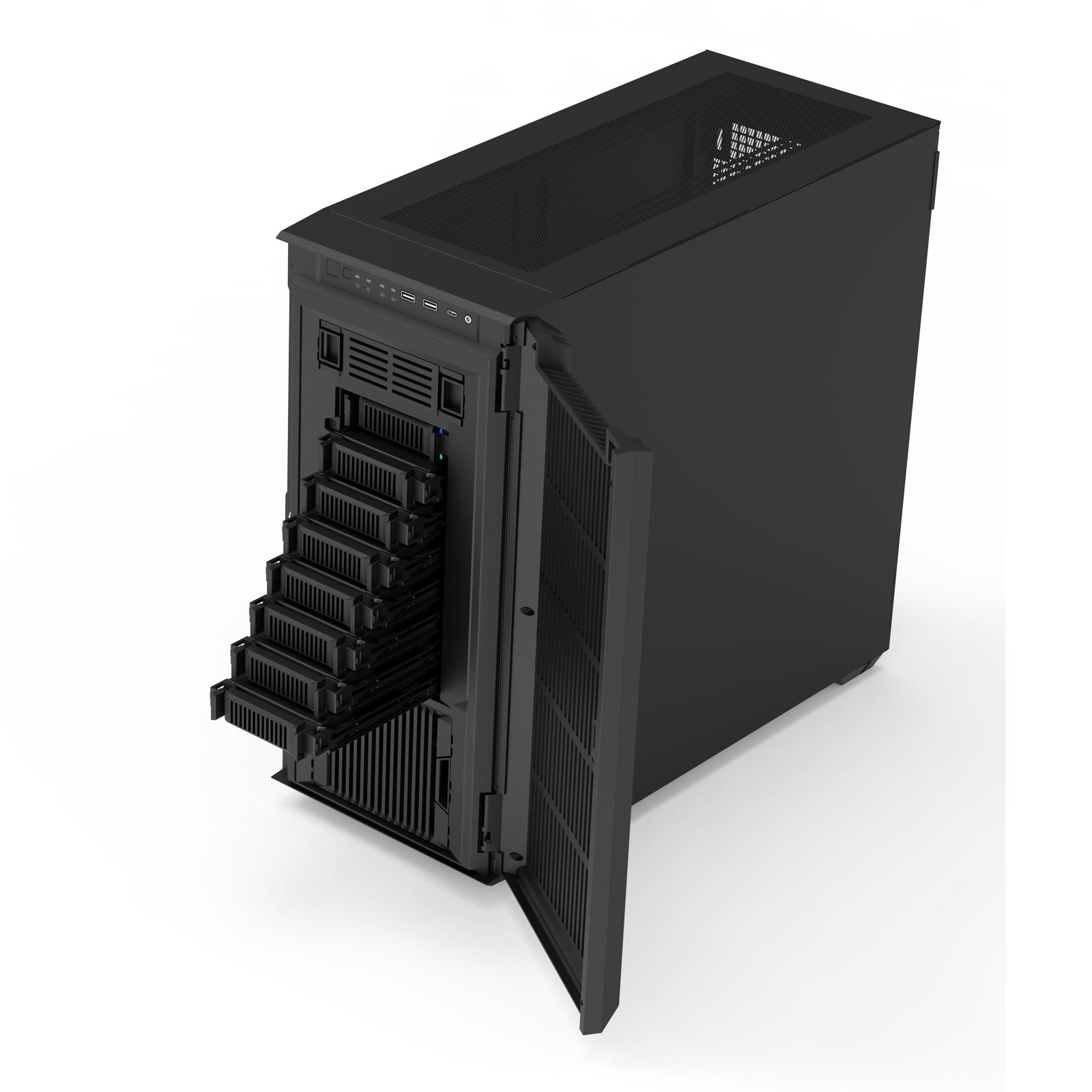 A large main feature product image of SilverStone CS383 8-Bay Full Tower NAS Case