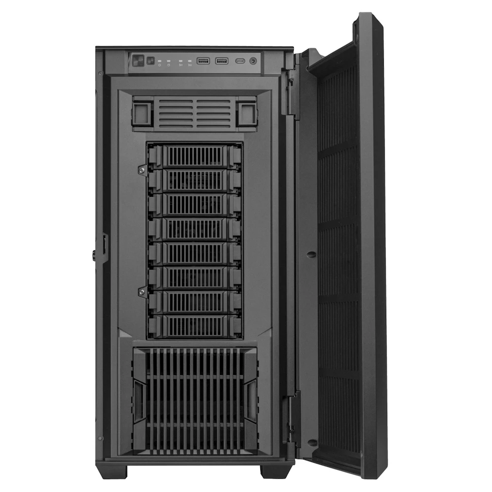 A large main feature product image of SilverStone CS383 8-Bay Full Tower NAS Case