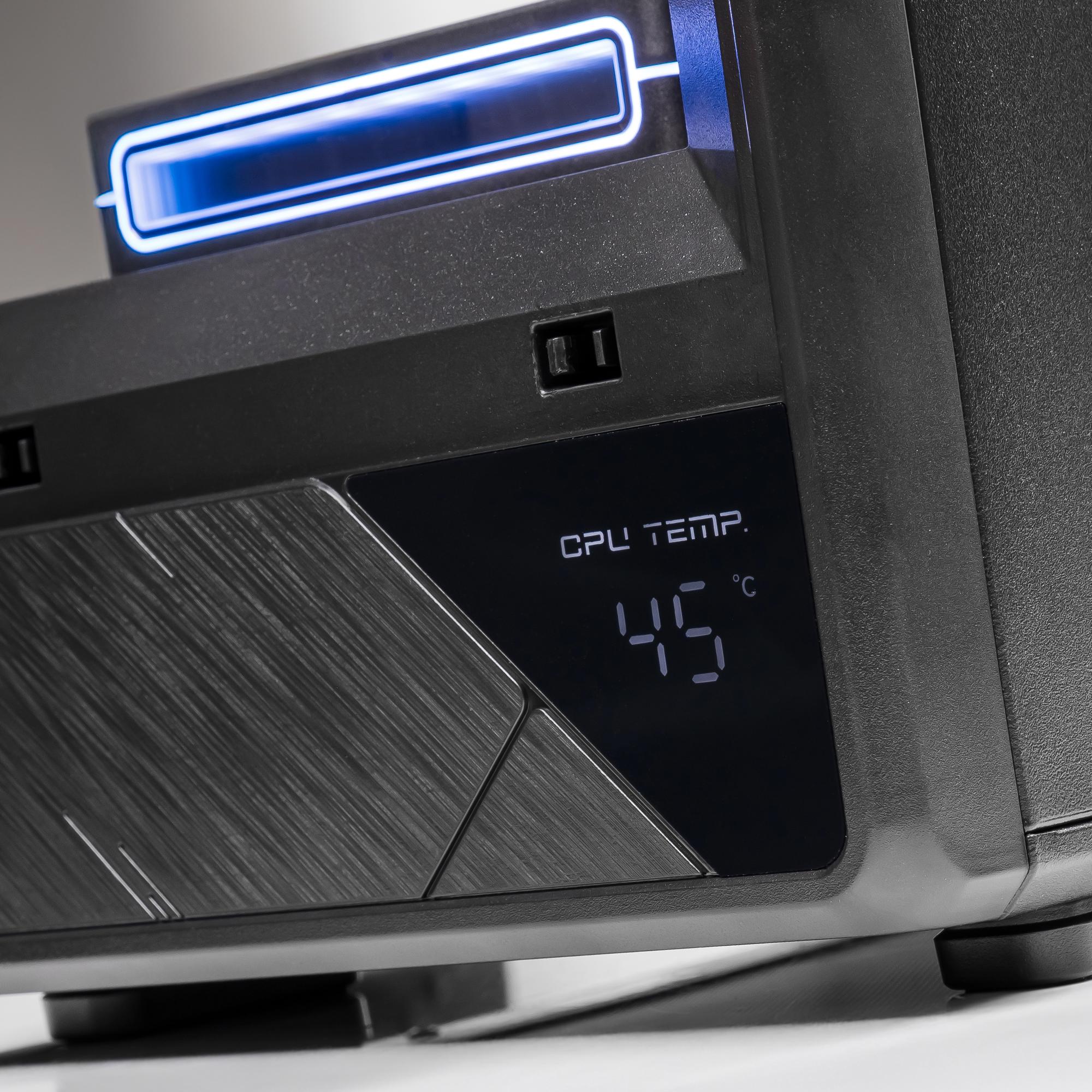 A large main feature product image of EX-DEMO PLE Carbon RX 9060 XT Prebuilt Ready To Go Gaming PC