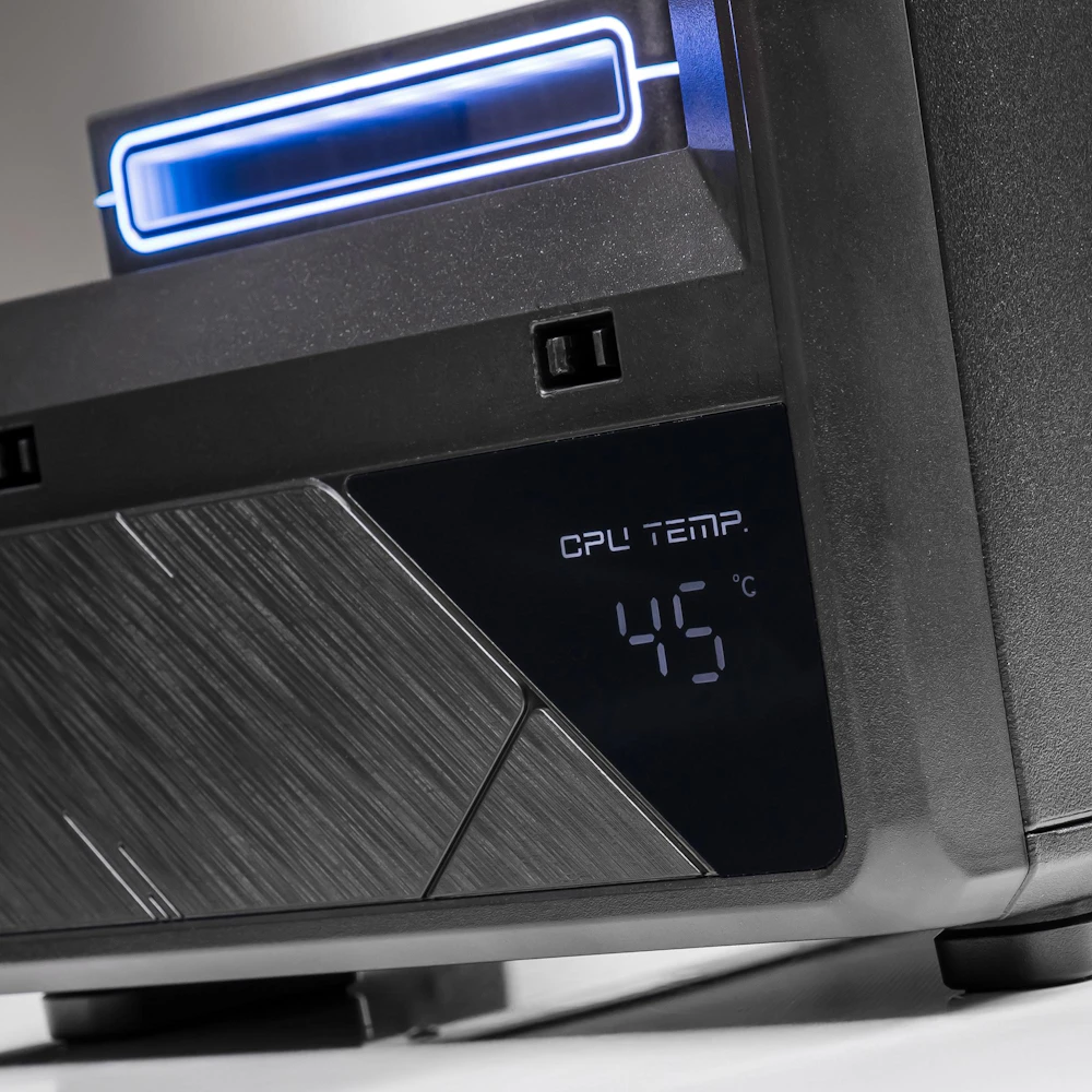 A large main feature product image of EX-DEMO PLE Carbon RX 9060 XT Prebuilt Ready To Go Gaming PC