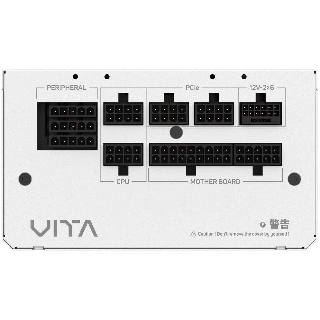 A large main feature product image of EX-DEMO FSP Vita GM 850W Gold PCIe 5.1 ATX 3.1 Modular PSU (White)