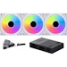 A product image of EX-DEMO Lian Li UNI FAN SL120 Infinity - 120mm Modular Fan 3-Pack w/ Controller (White)