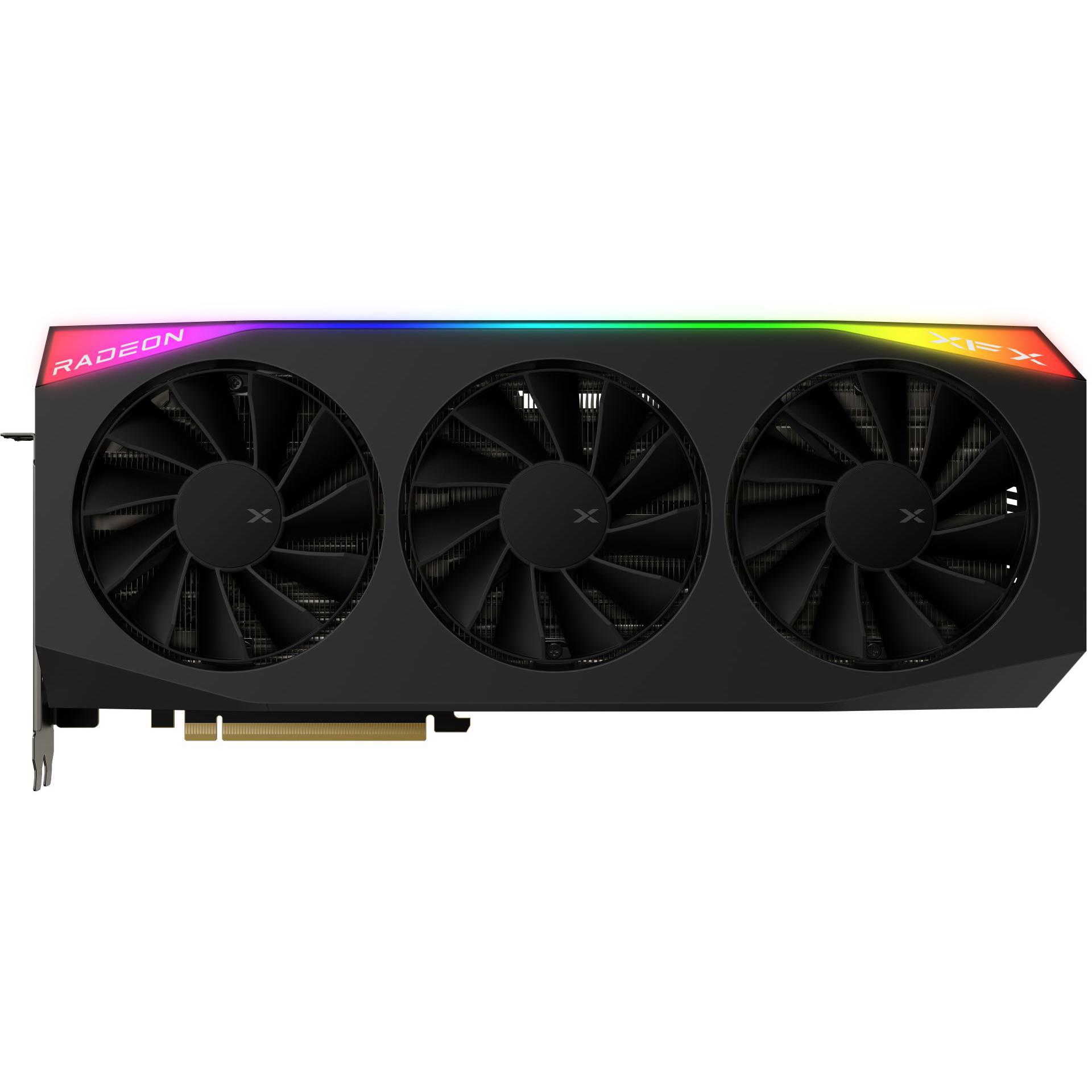 A large main feature product image of XFX Radeon RX 9070 XT Mercury OC 16GB GDDR6