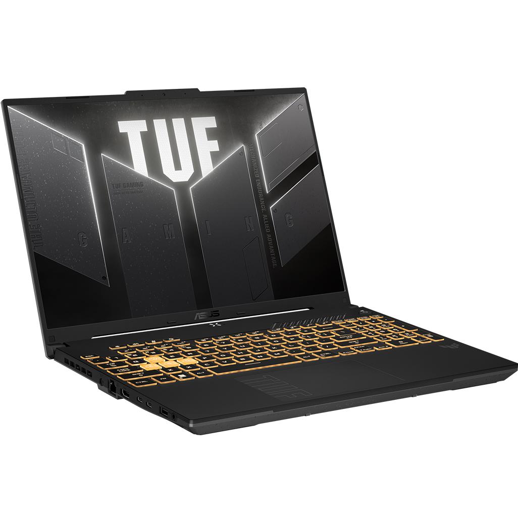 A large main feature product image of EX-DEMO ASUS TUF Gaming F16 (FX607) - 16" 144Hz, i7-13620H, RTX 4050, 16GB/512GB - Win 11 Notebook