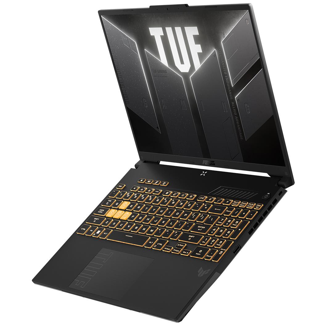 A large main feature product image of EX-DEMO ASUS TUF Gaming F16 (FX607) - 16" 144Hz, i7-13620H, RTX 4050, 16GB/512GB - Win 11 Notebook