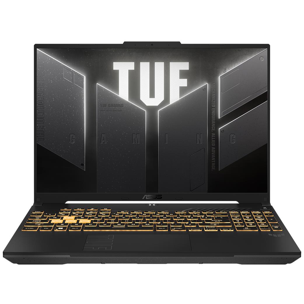 A large main feature product image of EX-DEMO ASUS TUF Gaming F16 (FX607) - 16" 144Hz, i7-13620H, RTX 4050, 16GB/512GB - Win 11 Notebook