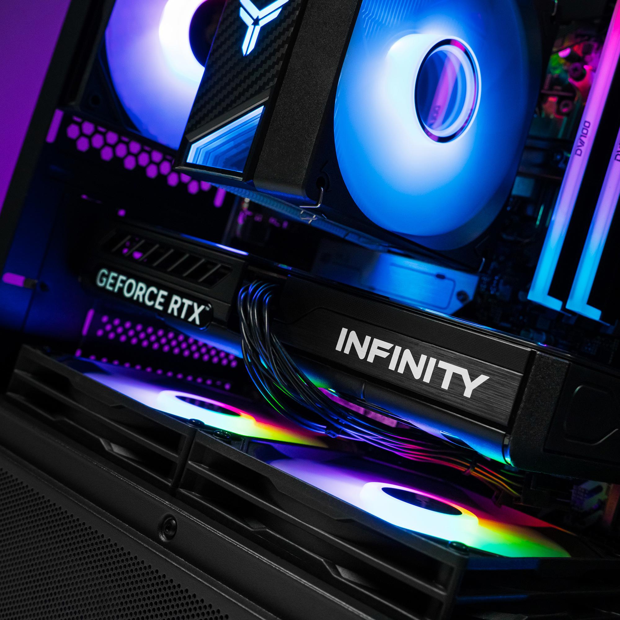 A large main feature product image of PLE Neon RTX 5060 Prebuilt Ready To Go Gaming PC