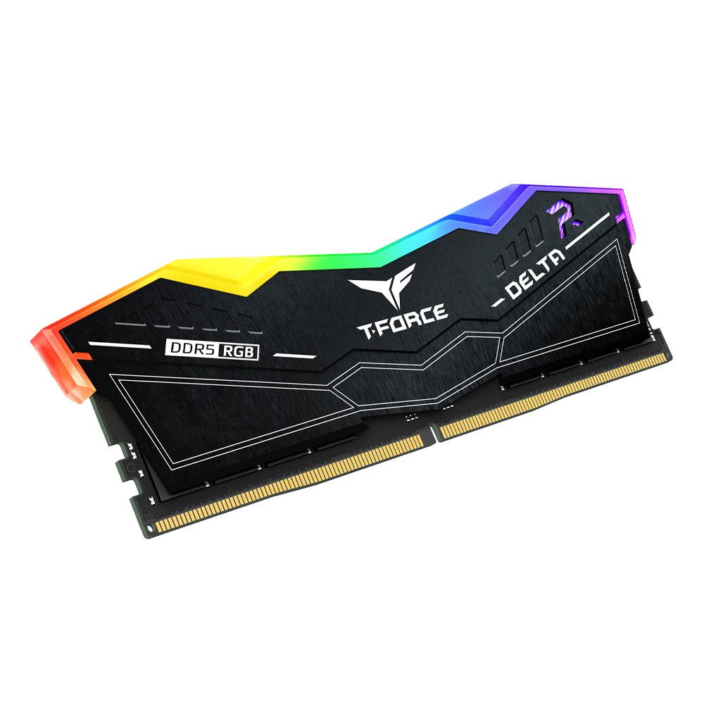 A large main feature product image of Team T-Force Delta RGB 16GB Kit (2x8GB) DDR5-5200 C40