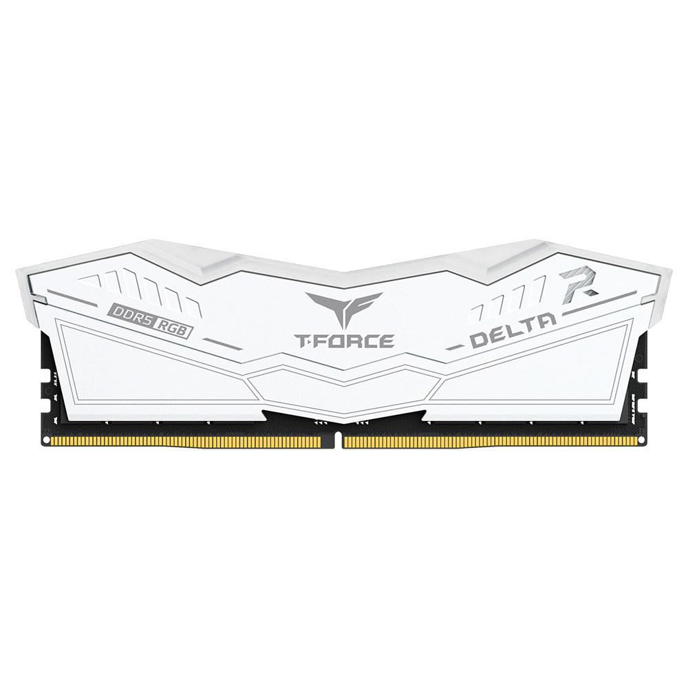 A large main feature product image of Team T-Force Delta RGB 32GB Kit (2x16GB) DDR5-6400 C40 - White