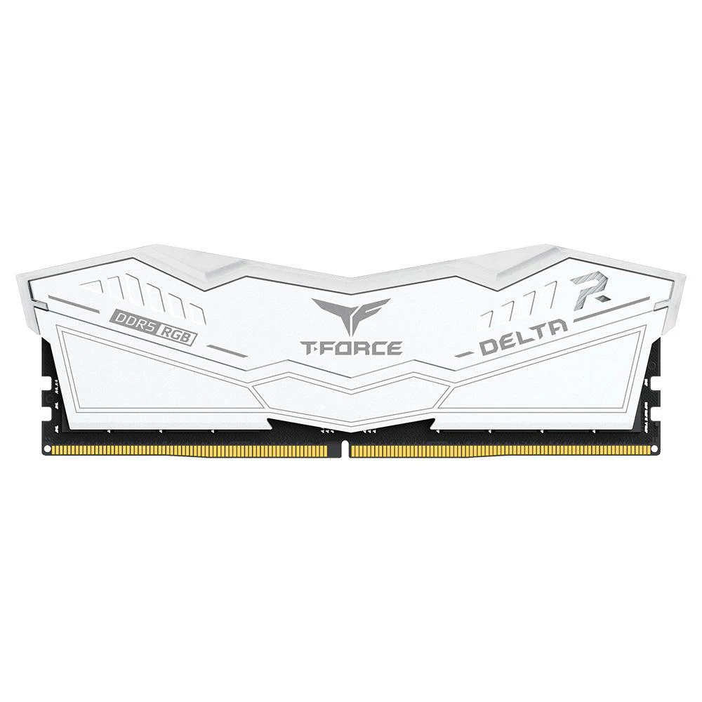 A large main feature product image of Team T-Force Delta RGB 32GB Kit (2x16GB) DDR5-6400 C40 - White