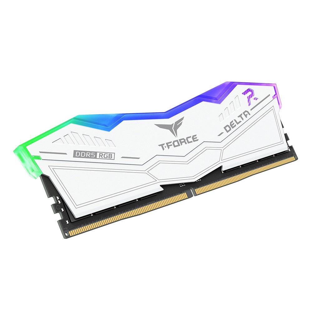 A large main feature product image of Team T-Force Delta RGB 32GB Kit (2x16GB) DDR5-6400 C40 - White