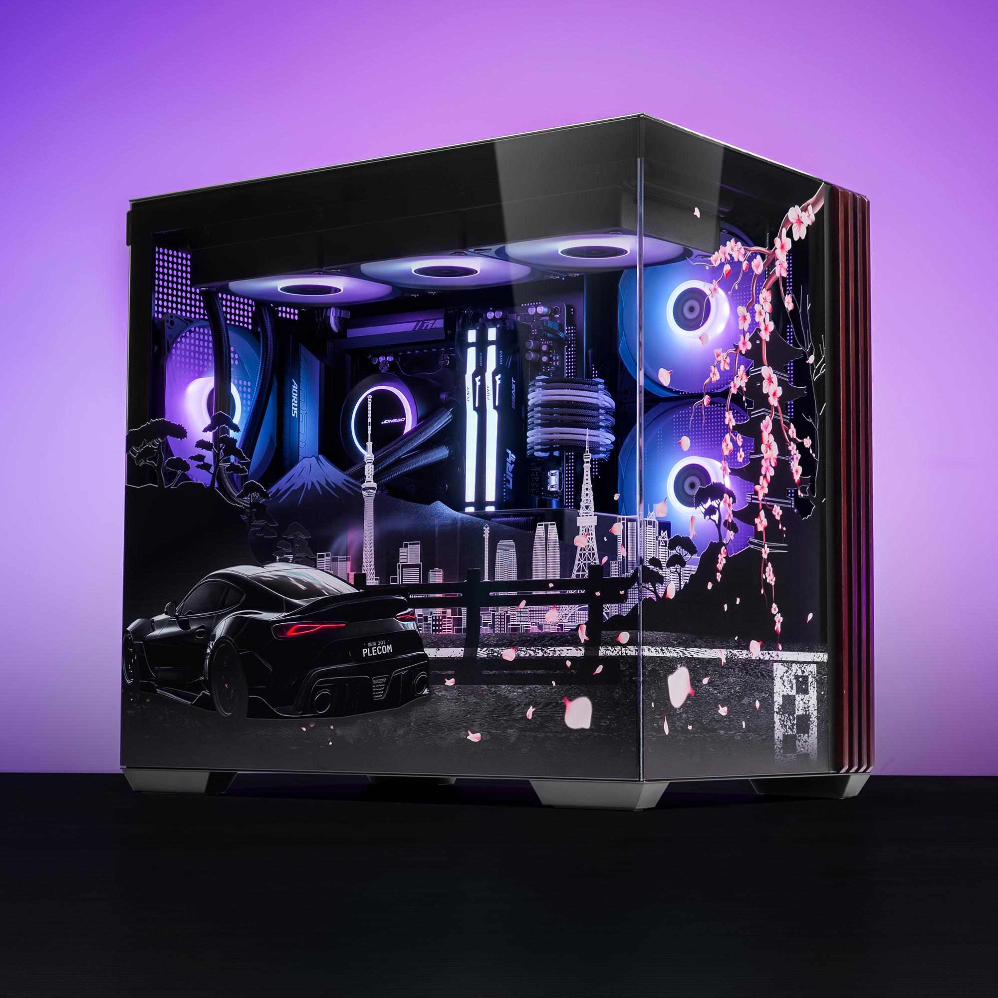 A large main feature product image of PLE Hakone RTX 5080 Prebuilt Ready To Go Gaming PC