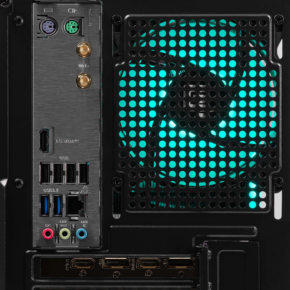 A large main feature product image of PLE Opal RTX 5050 Prebuilt Ready To Go Gaming PC