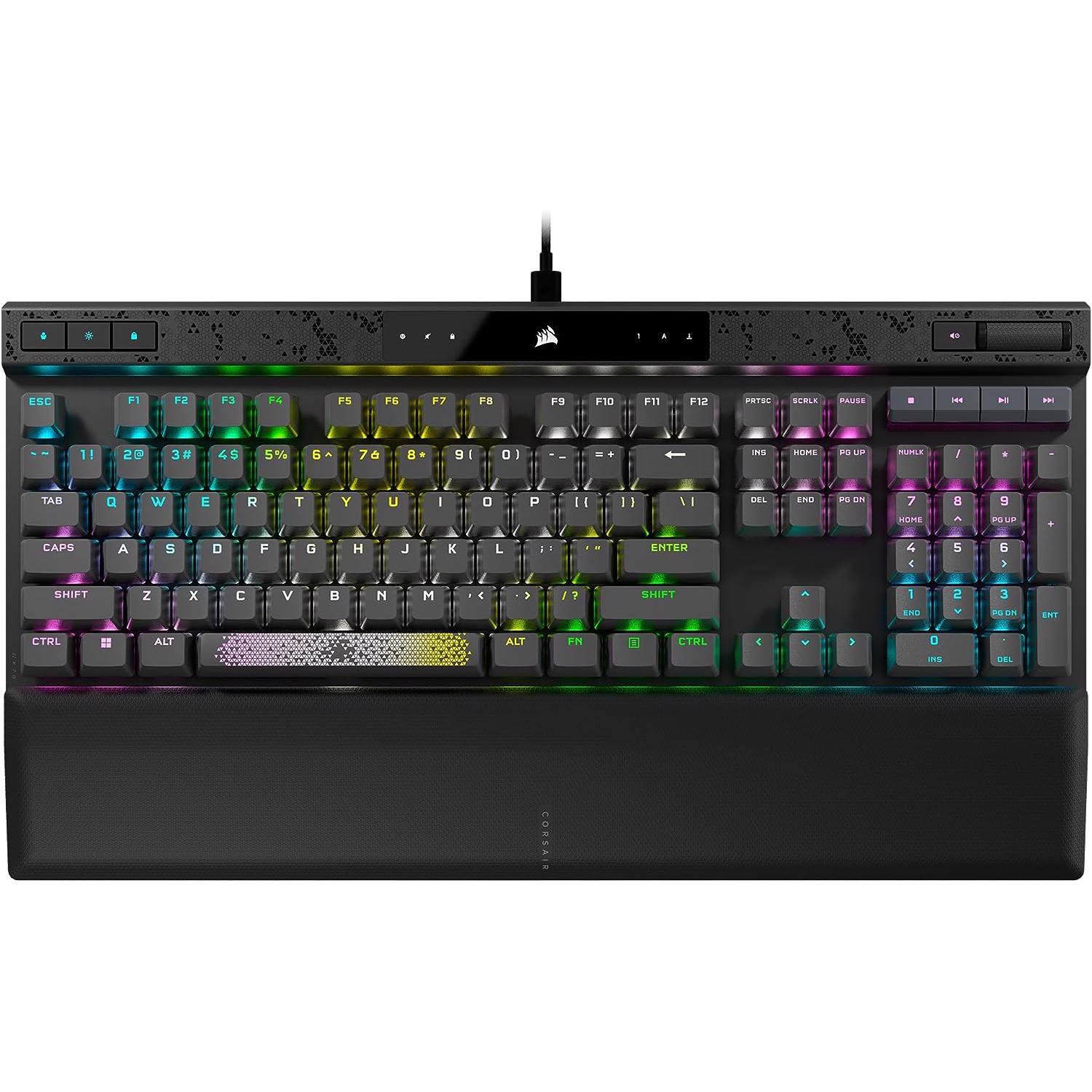 A large main feature product image of EX-DEMO Corsair K70 MAX RGB Magnetic-Mechanical Gaming Keyboard (MGX Switch)