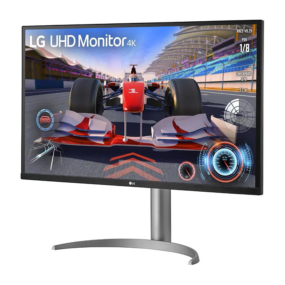 A large main feature product image of LG 32UQ750P-W - 31.5" 4K 2160p 144Hz VA Monitor