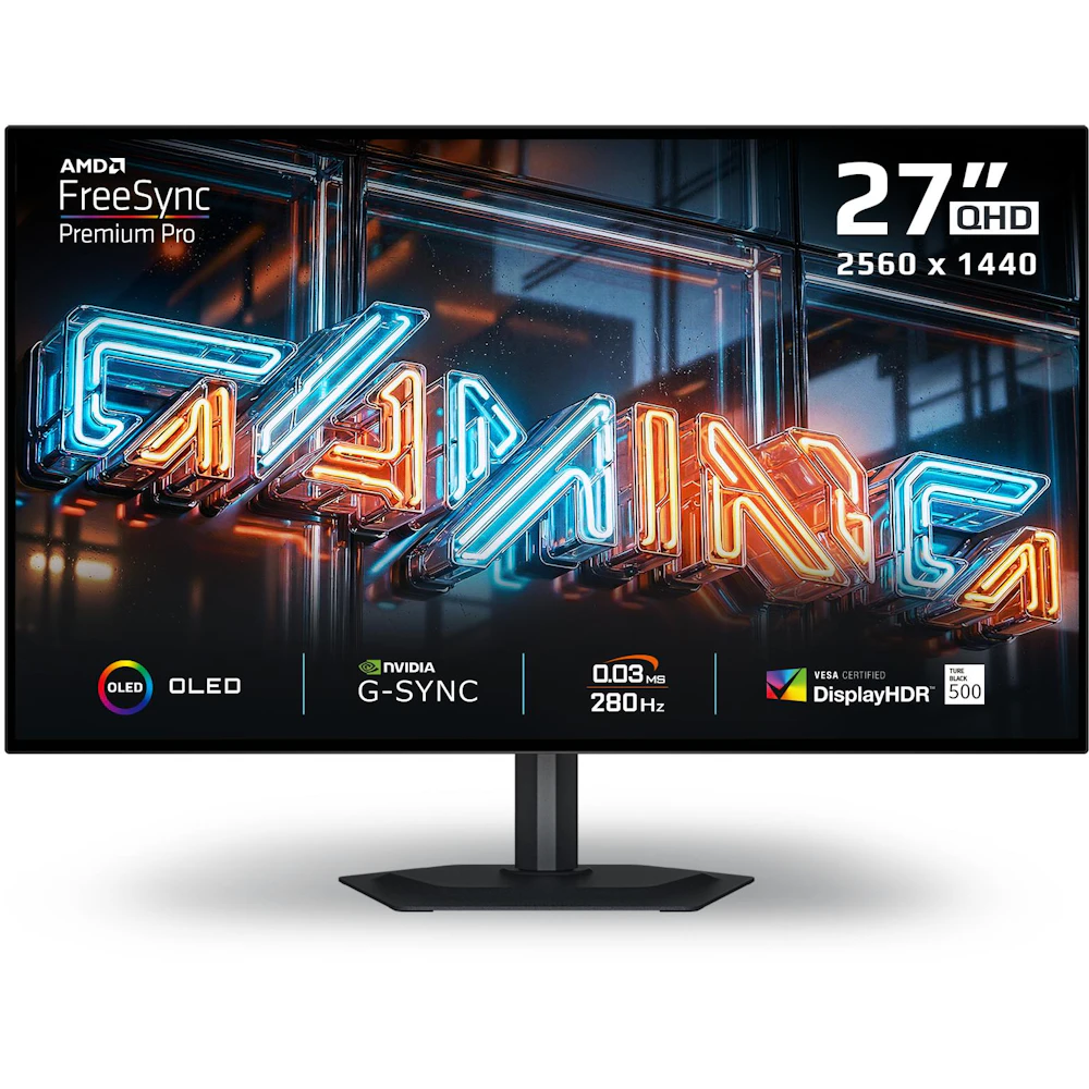 Gigabyte MO27Q28G OLED 27" 1440p 280Hz 0.03ms Gaming Monitor