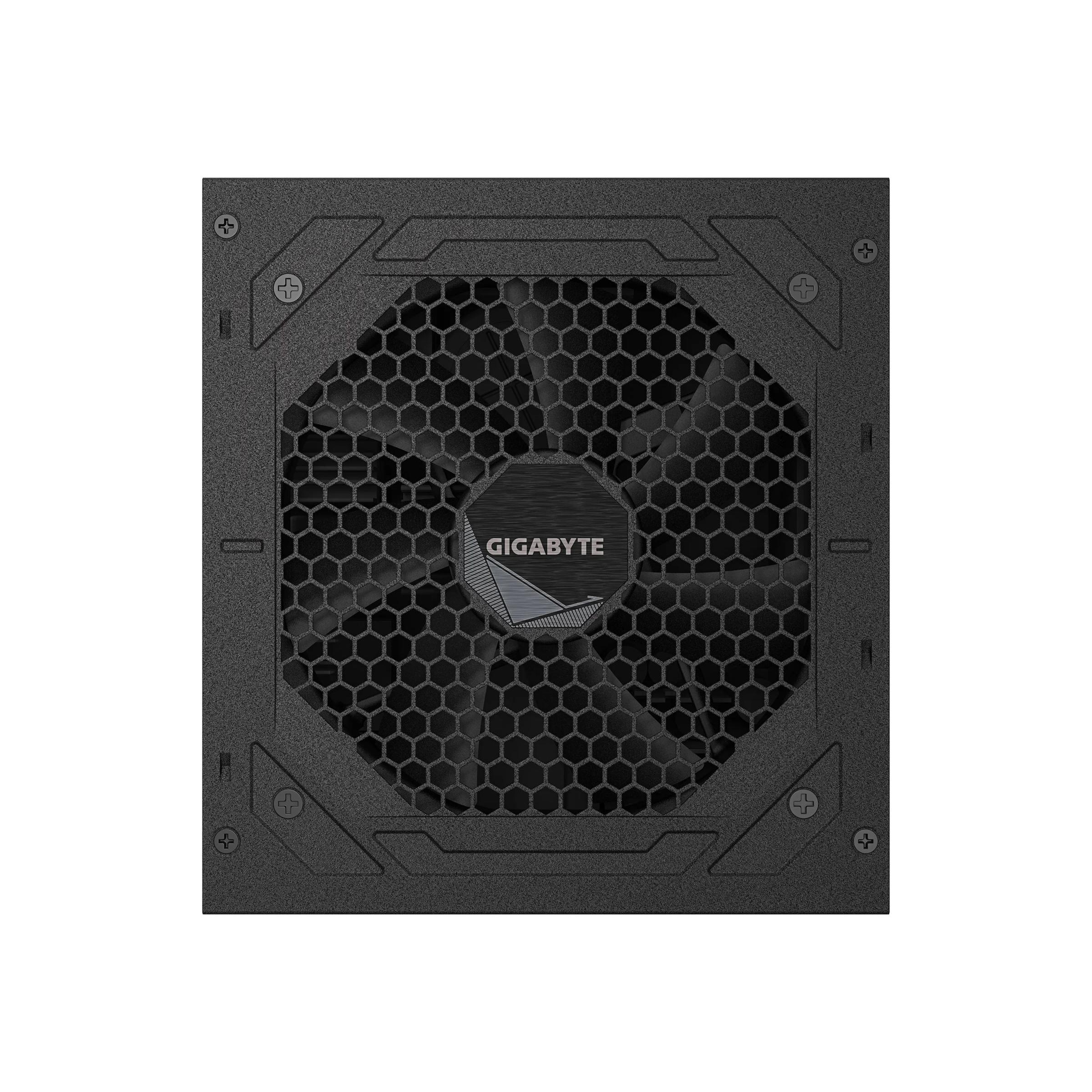 A large main feature product image of EX-DEMO Gigabyte UD1000GM PG5 V2 1000W Gold PCIe 5.1 ATX 3.1 Modular PSU - Black