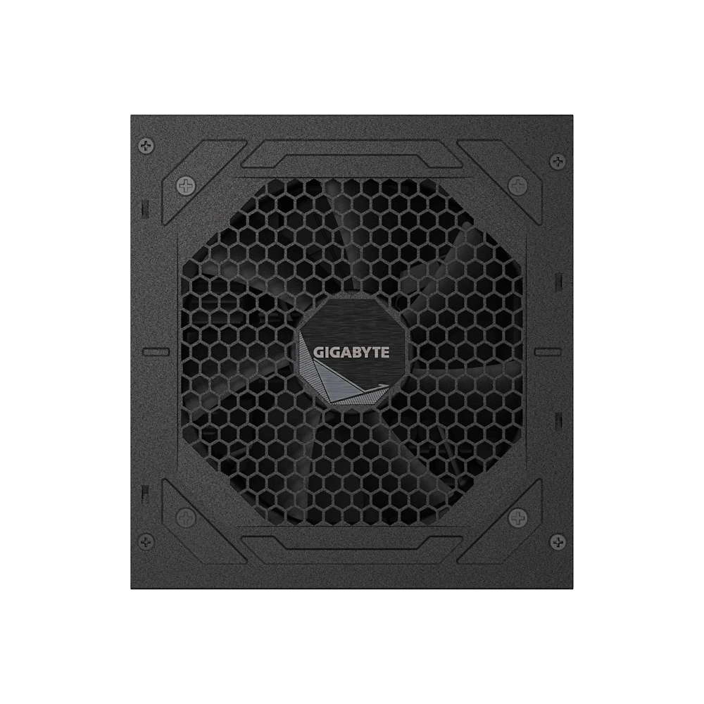 A large main feature product image of EX-DEMO Gigabyte UD1000GM PG5 V2 1000W Gold PCIe 5.1 ATX 3.1 Modular PSU - Black
