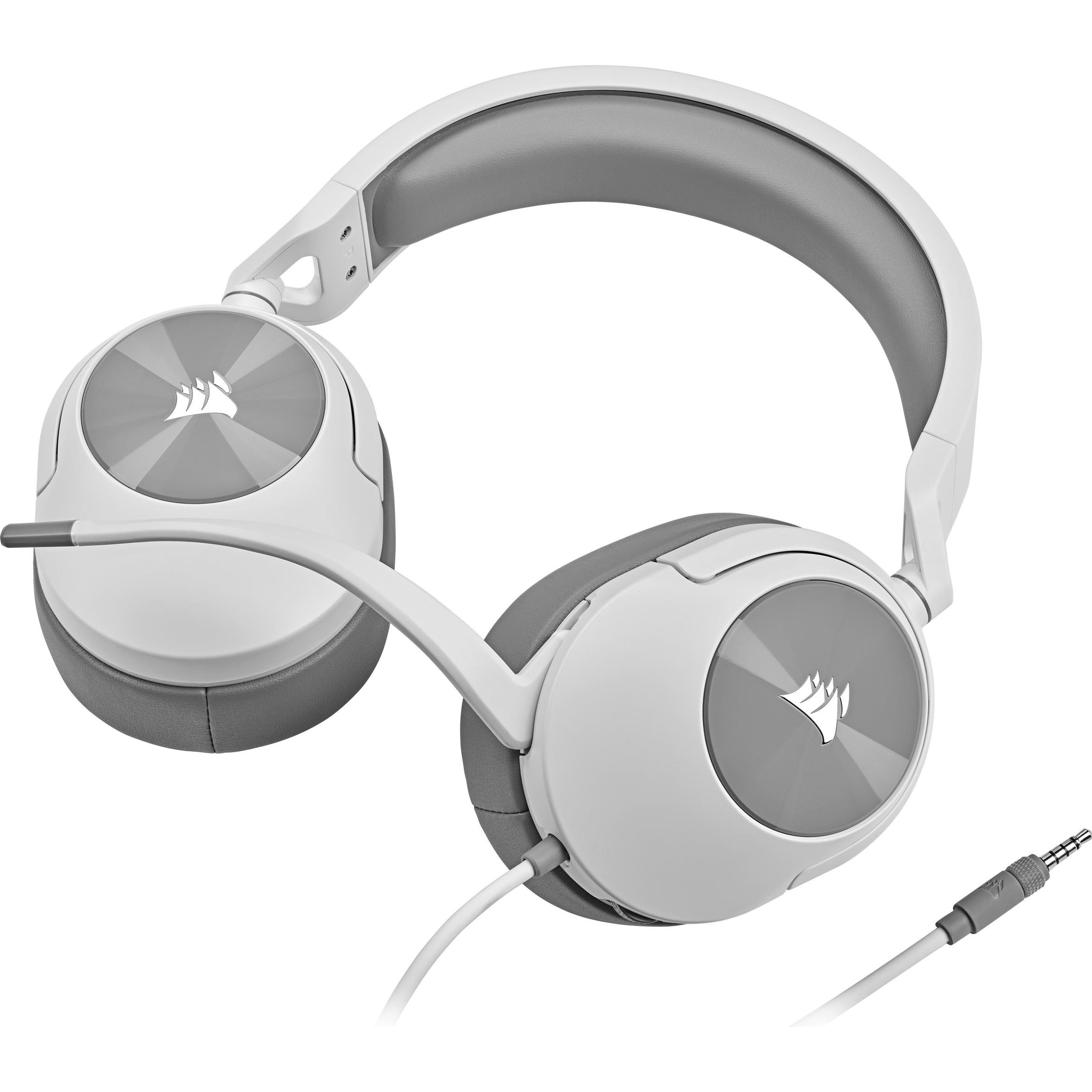 A large main feature product image of EX-DEMO Corsair HS55 SURROUND Wired Gaming Headset (White)