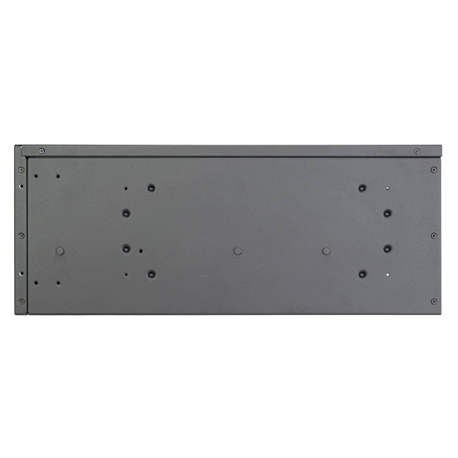 A large main feature product image of SilverStone RM4A 4U Rackmount Server Chassis w/ Enhanced Radiator Compatibility