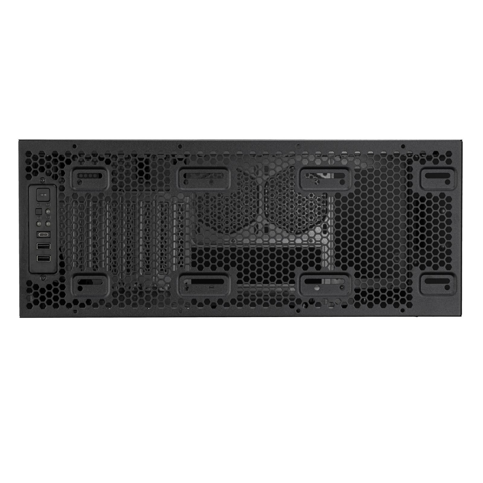 A large main feature product image of SilverStone RM4A 4U Rackmount Server Chassis w/ Enhanced Radiator Compatibility