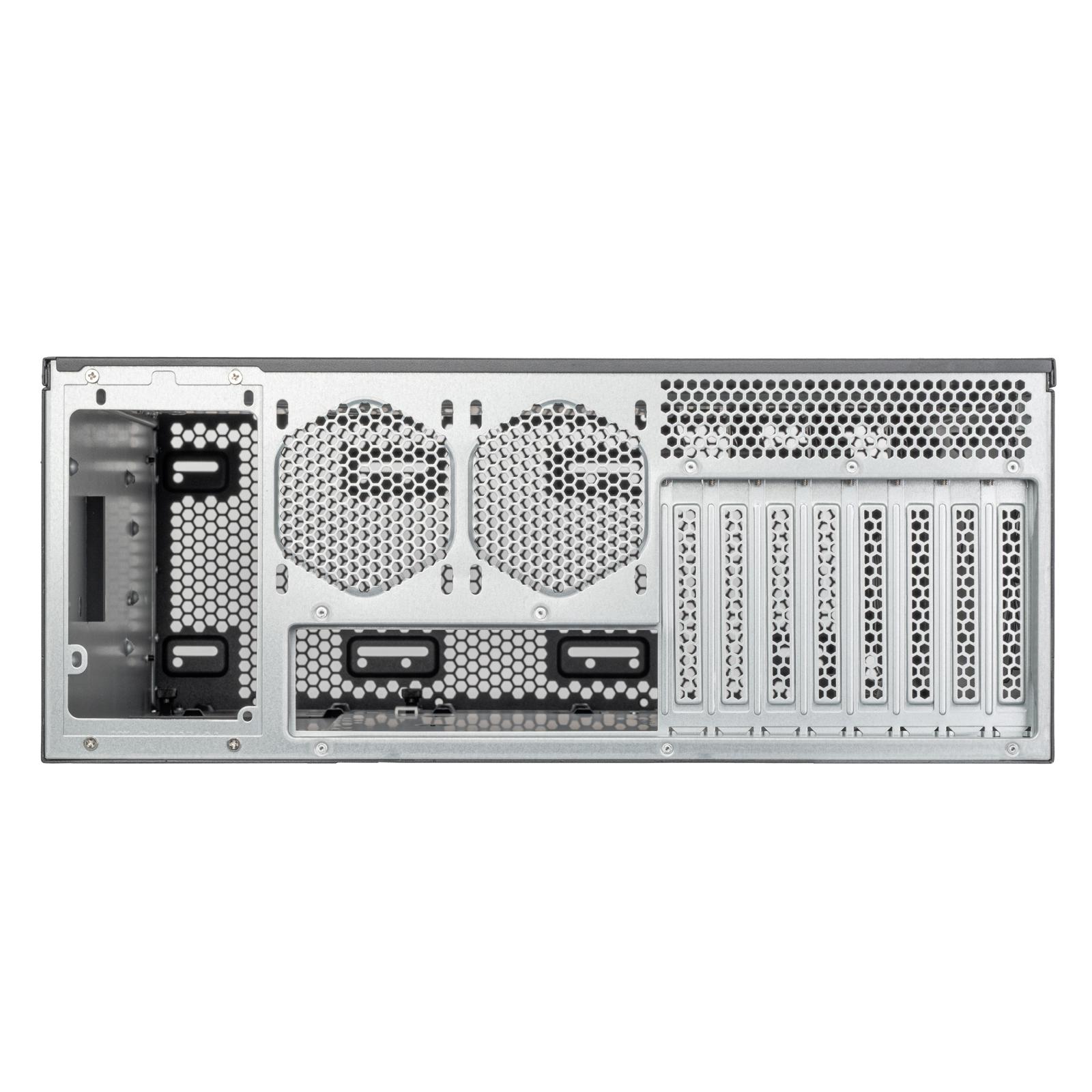 A large main feature product image of SilverStone RM4A 4U Rackmount Server Chassis w/ Enhanced Radiator Compatibility