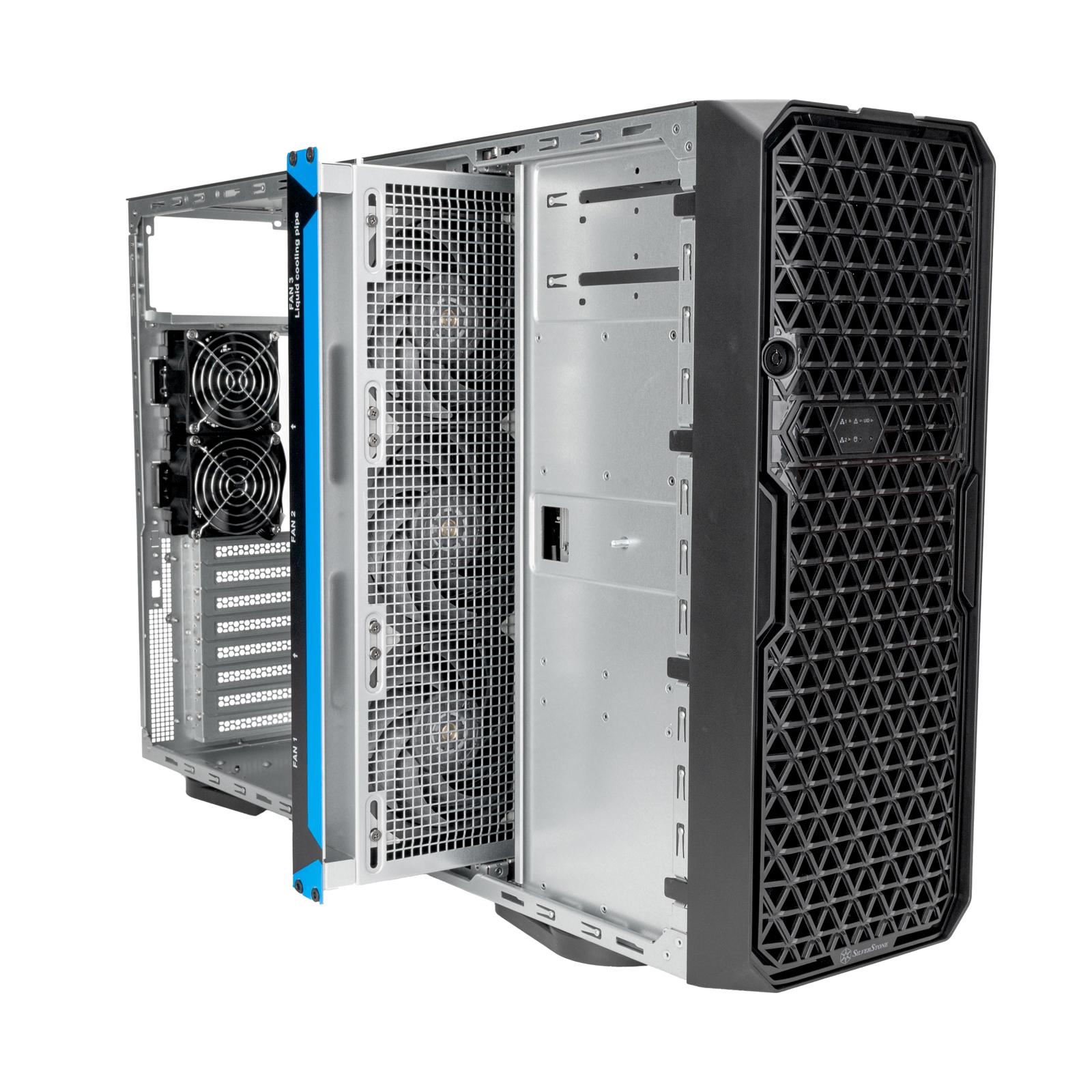 A large main feature product image of SilverStone WS380 High-Expandability Professional Workstation Full Tower Case