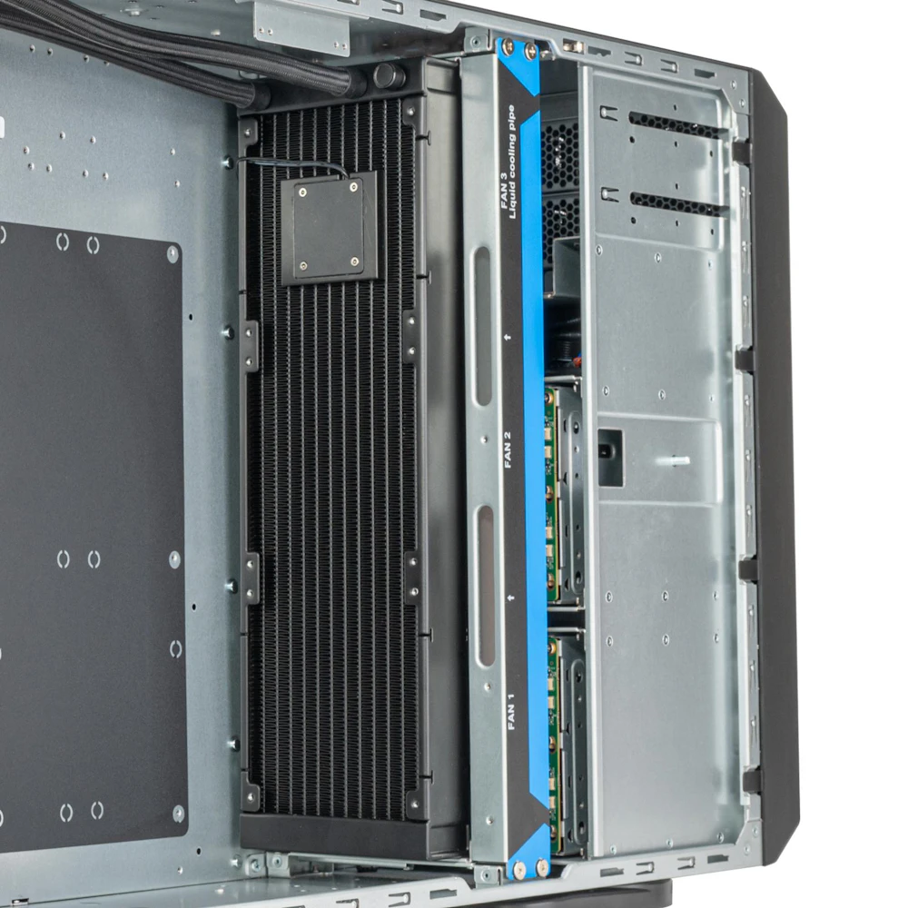 A large main feature product image of SilverStone WS380 High-Expandability Professional Workstation Full Tower Case