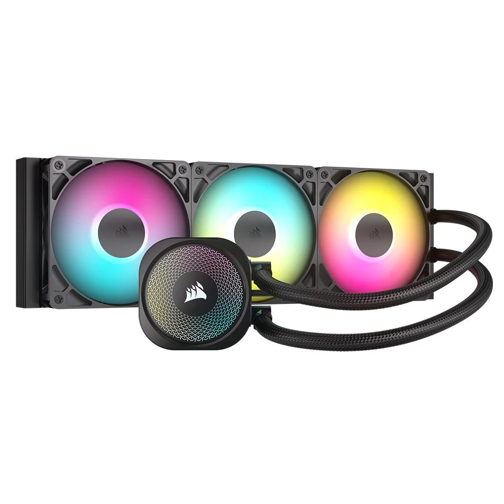 A large main feature product image of EX-DEMO Corsair NAUTILUS 360 RS ARGB - 360mm AIO Liquid CPU Cooler (Black)
