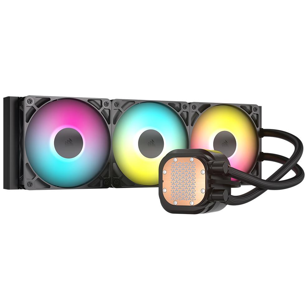 A large main feature product image of EX-DEMO Corsair NAUTILUS 360 RS ARGB - 360mm AIO Liquid CPU Cooler (Black)