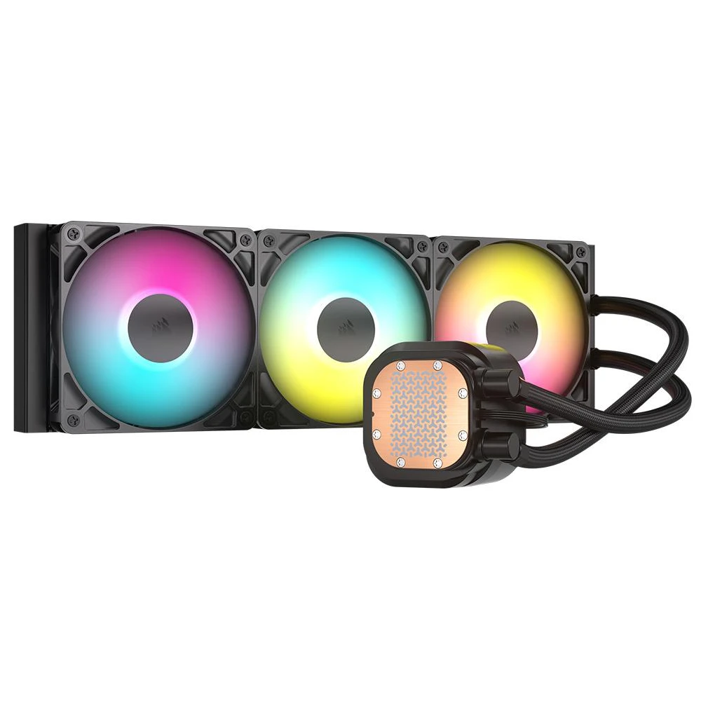 A large main feature product image of EX-DEMO Corsair NAUTILUS 360 RS ARGB - 360mm AIO Liquid CPU Cooler (Black)