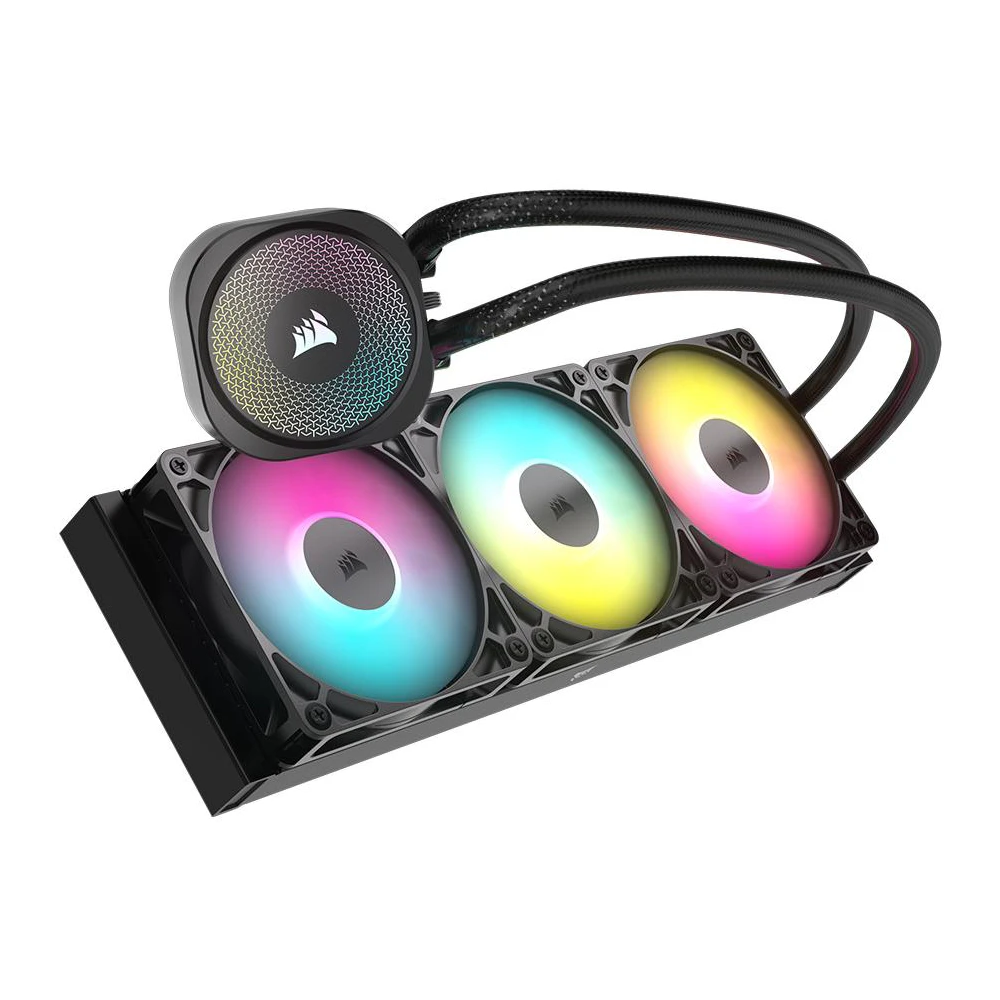 A large main feature product image of EX-DEMO Corsair NAUTILUS 360 RS ARGB - 360mm AIO Liquid CPU Cooler (Black)