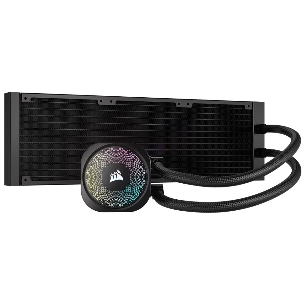 A large main feature product image of EX-DEMO Corsair NAUTILUS 360 RS ARGB - 360mm AIO Liquid CPU Cooler (Black)