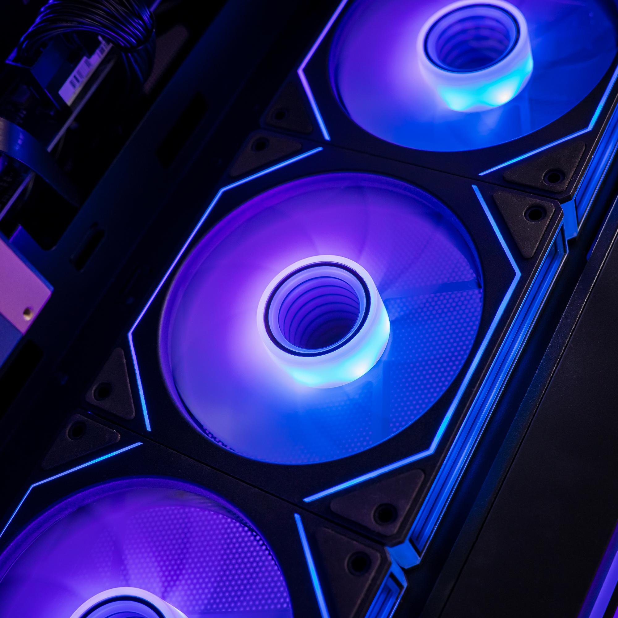 A large main feature product image of PLE Nexus RTX 5080 Prebuilt Ready To Go Gaming PC