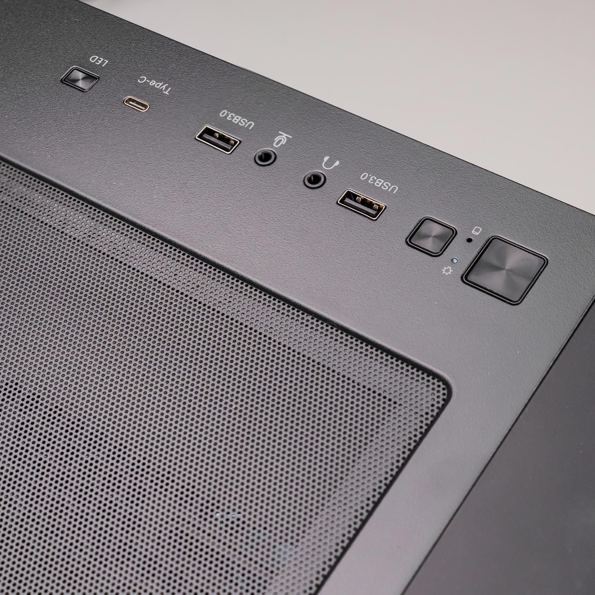 A large main feature product image of PLE Nexus RTX 5080 Prebuilt Ready To Go Gaming PC