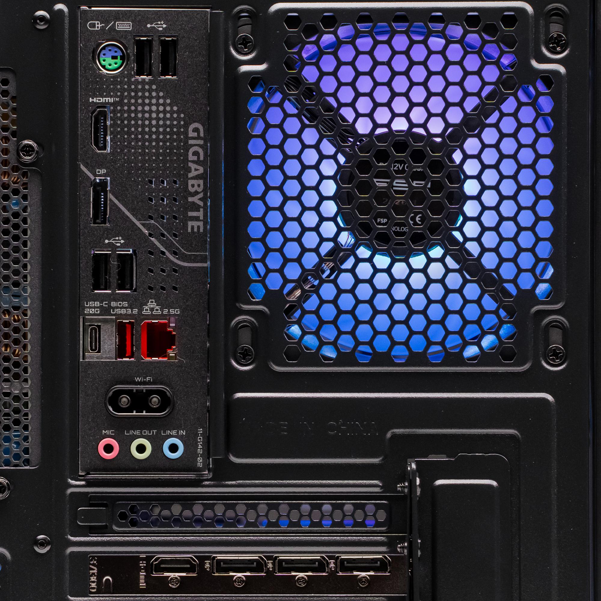 A large main feature product image of PLE Nexus RTX 5080 Prebuilt Ready To Go Gaming PC
