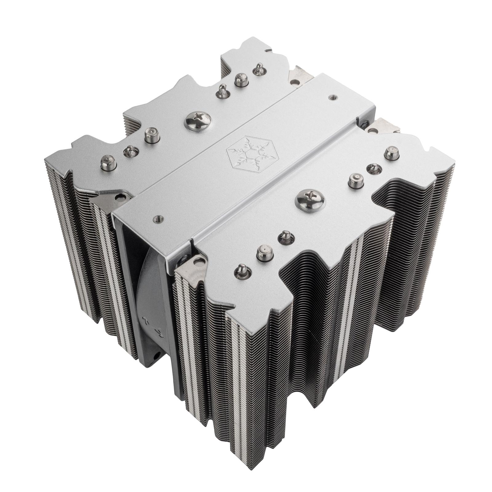 A large main feature product image of SilverStone XED120S 4U High-Performance CPU Cooler for Mainstream Sockets