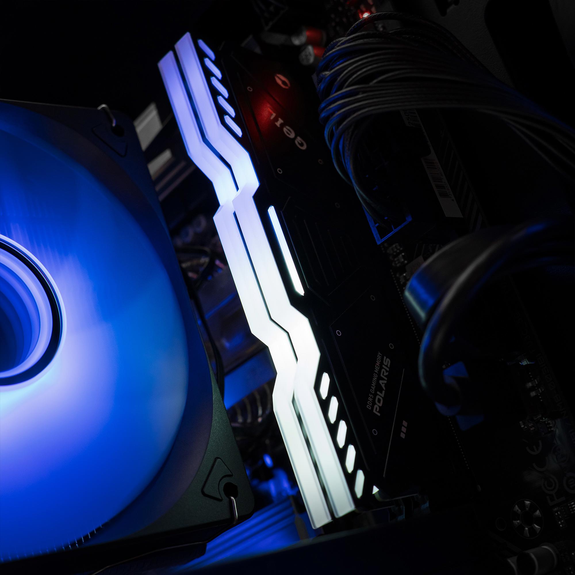 A large main feature product image of PLE Vector RTX 5060 Ti Prebuilt Ready To Go Gaming PC