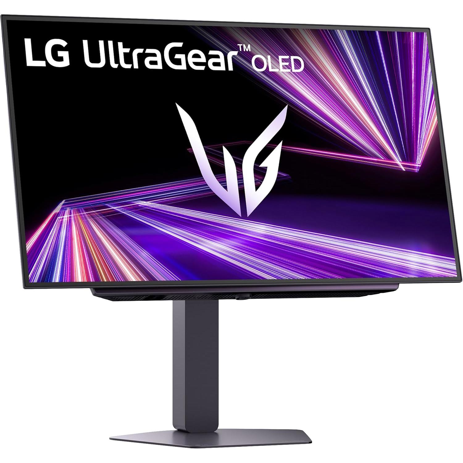 A large main feature product image of LG UltraGear GX7 OLED 27GX704A-B - 27" 1440p 240Hz 0.03ms Gaming Monitor