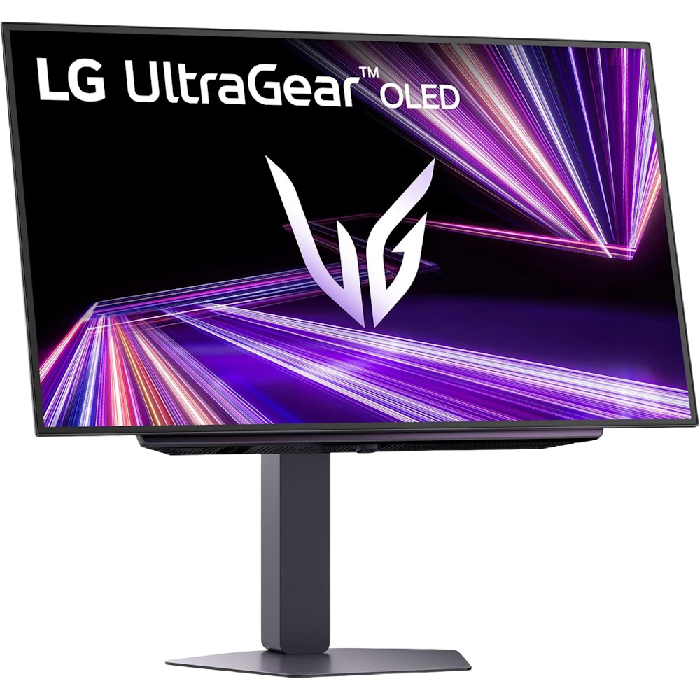 A large main feature product image of LG UltraGear GX7 OLED 27GX704A-B - 27" 1440p 240Hz 0.03ms Gaming Monitor