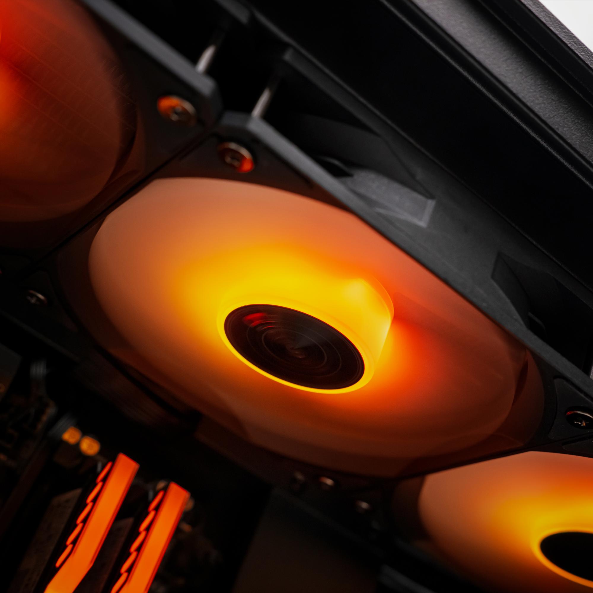 A large main feature product image of PLE Blaze RX 9070 XT Prebuilt Ready To Go Gaming PC
