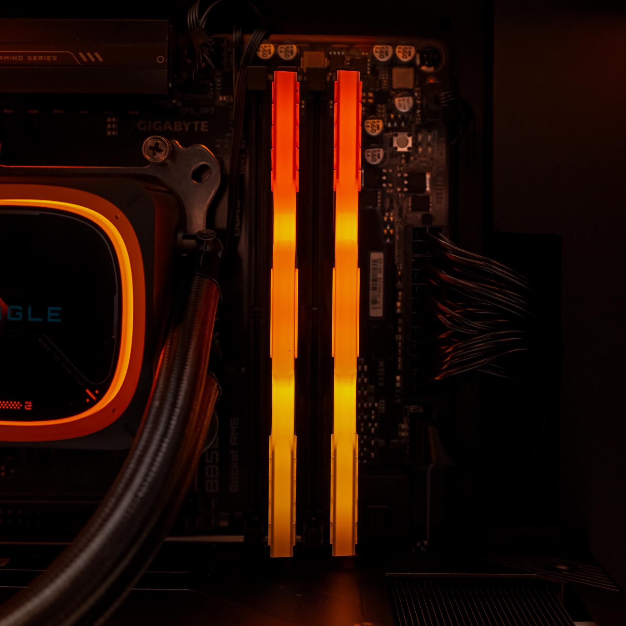 A large main feature product image of PLE Blaze RX 9070 XT Prebuilt Ready To Go Gaming PC