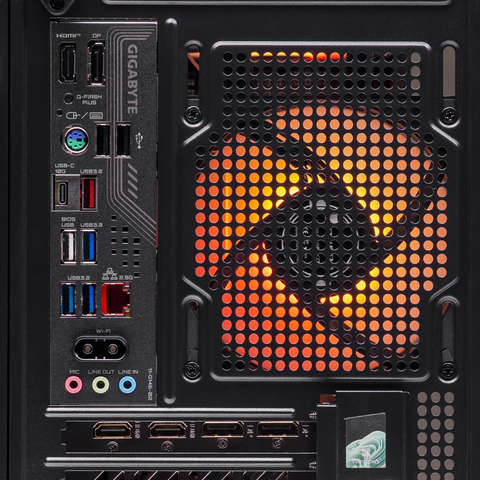 A large main feature product image of PLE Blaze RX 9070 XT Prebuilt Ready To Go Gaming PC